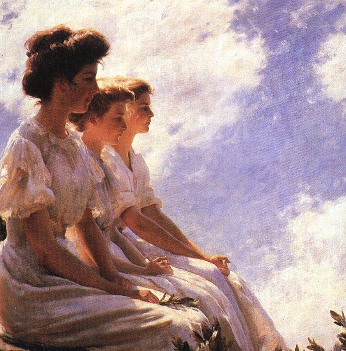Charles Courtney Curran On the Heights France oil painting art